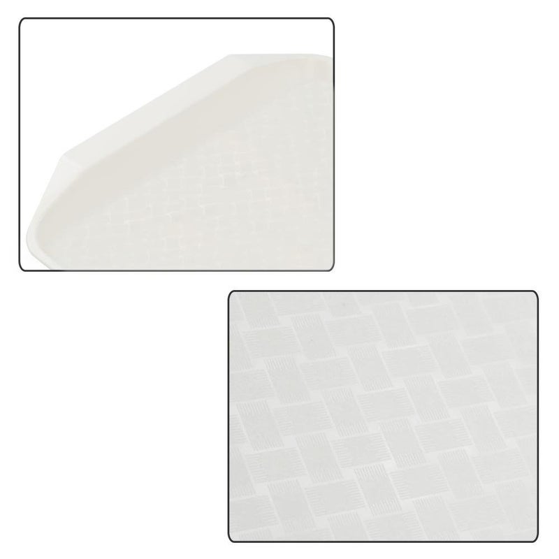 Eagrye 6-Pack Fast Food Serving Trays, Rectangle Plastic Cafeteria Trays 16.9" x 12", White - Image 3